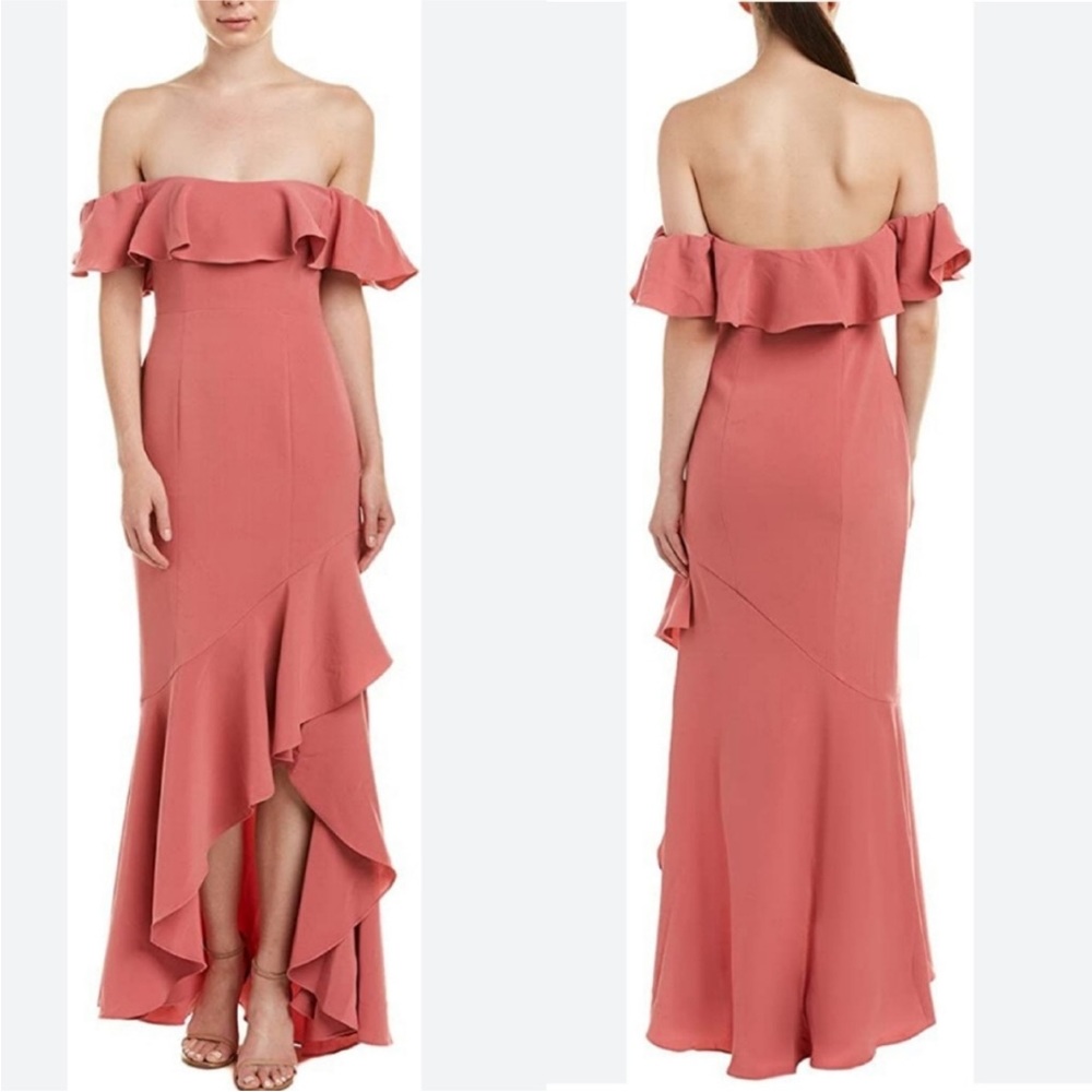 HUGE SALE! NWT Likely Cabrera Gown in Mauvewood Ruffle Off the Shoulder Pink